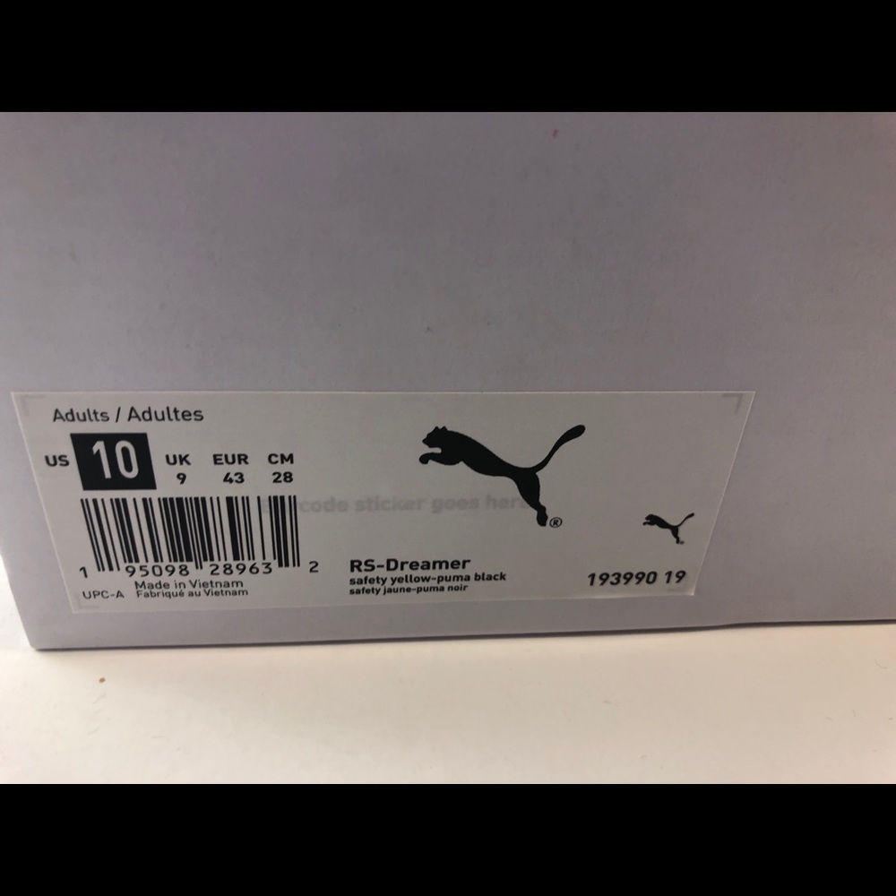Puma RS-Dreamer Safety Yellow Black 193990-19 J. Cole Basketball DS Size… - Picture 10 of 11